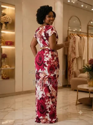 Floral Elegant Pleated Maxi Dress