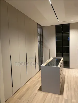 Luxury Walk-in Closet With Dressing Table LED Mirror