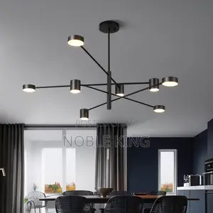 2026 Living Room Chandelier Simple Black Nordic Lighting Creative