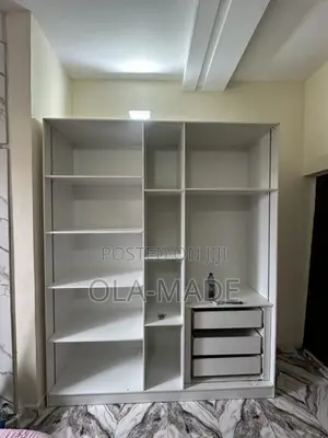 High Gloss Wardrobe With Glass Door and Led Light