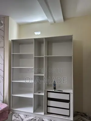 High Gloss Wardrobe With Glass Door and Led Light