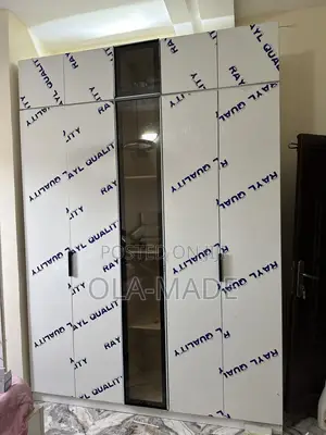 High Gloss Wardrobe With Glass Door and Led Light