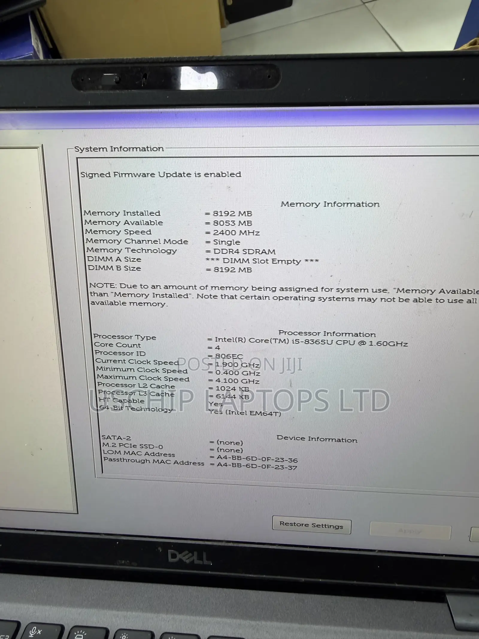 Dell Latitude 5300 Motherboard