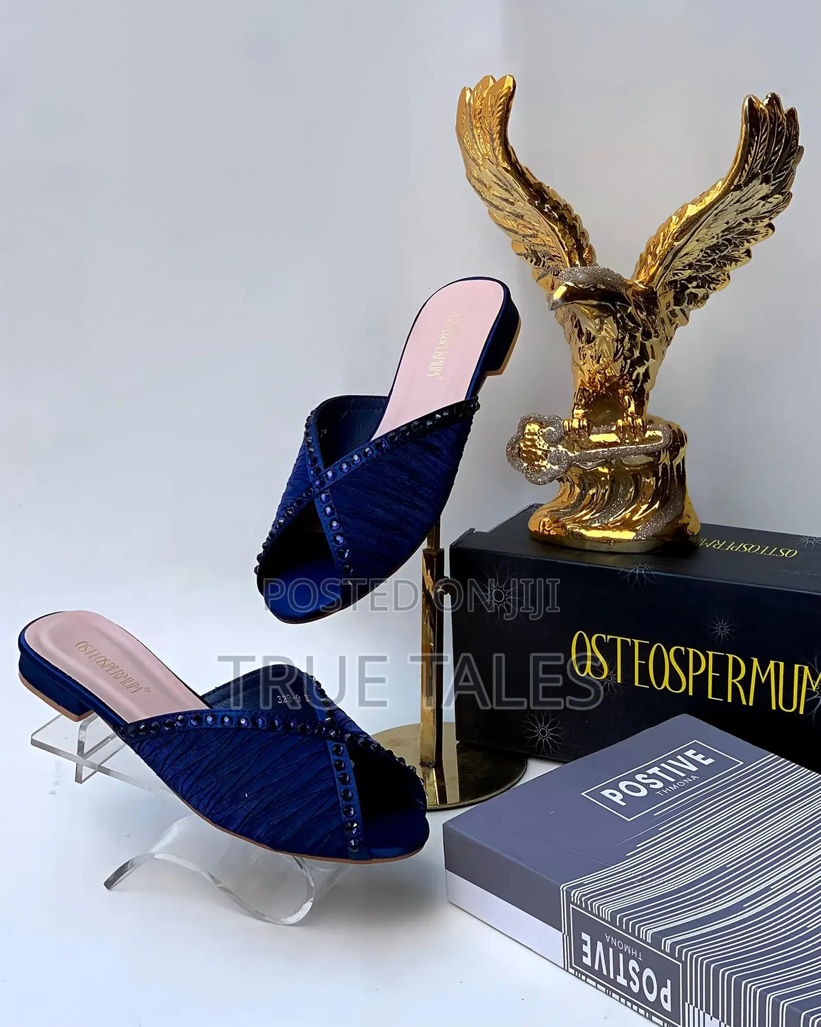 Ladies Open Toe Small Block Heel Slippers #FLAT