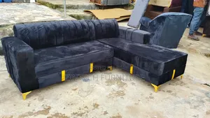 Exclusive Black Color 6 Seaters L Shape Sofas