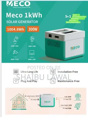 MECO POWER Solar Generator 1kwh With 300w Outpout