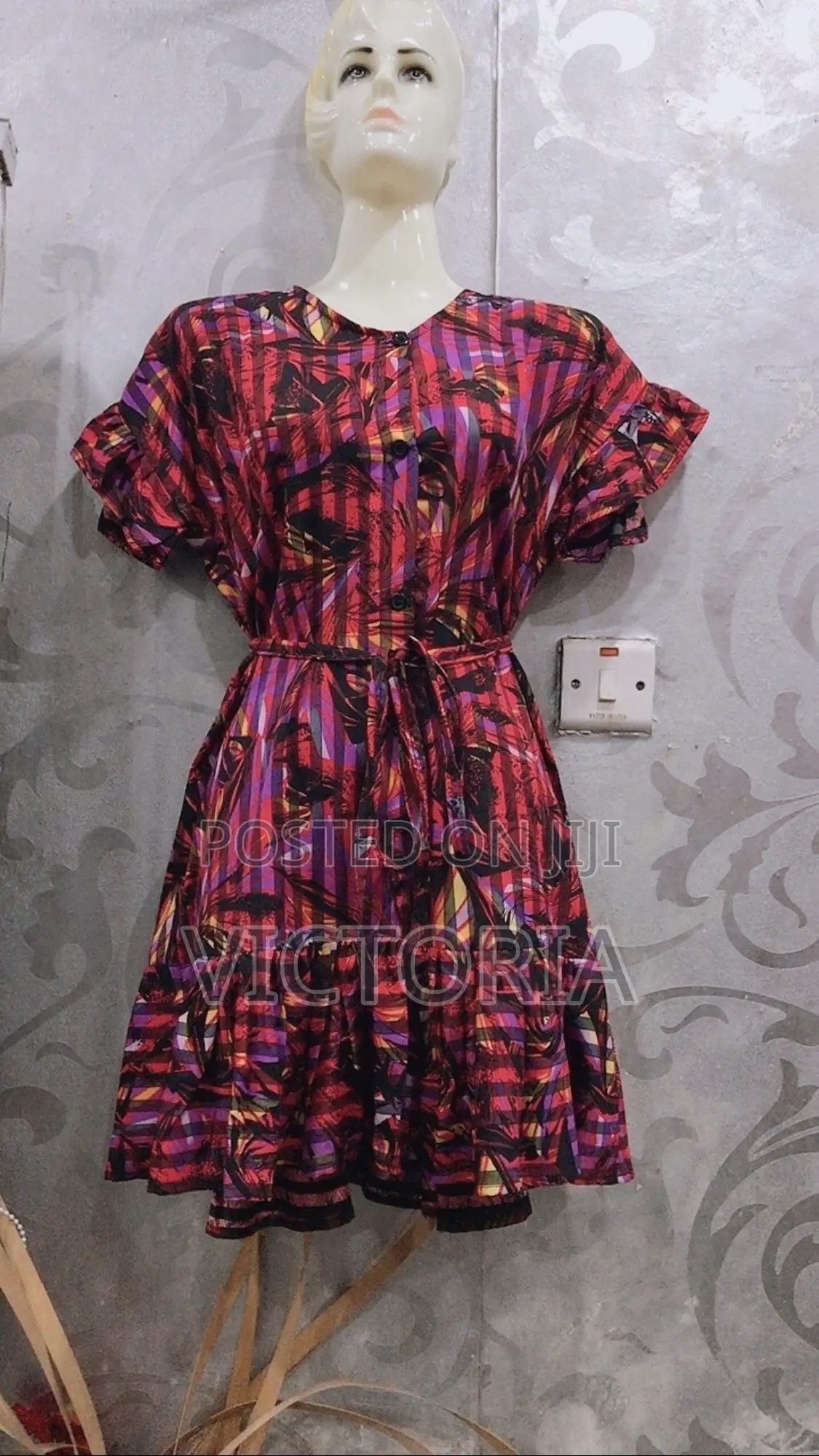 Knee Pleat Button Down Dress