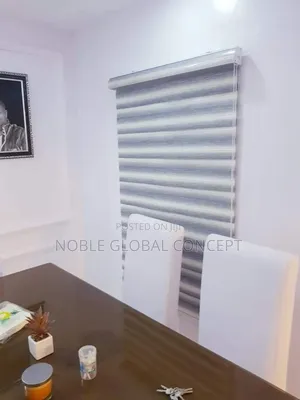 Gray White Window Blind