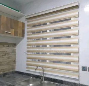 Gray White Window Blind