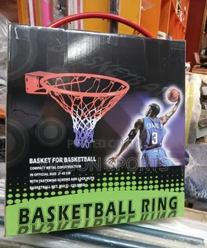 Single Hoop Basketball Rim With Multi-Color Net (45cm Official Size)