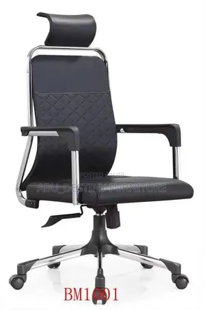 High-Back Office Leather Chair With Headrest