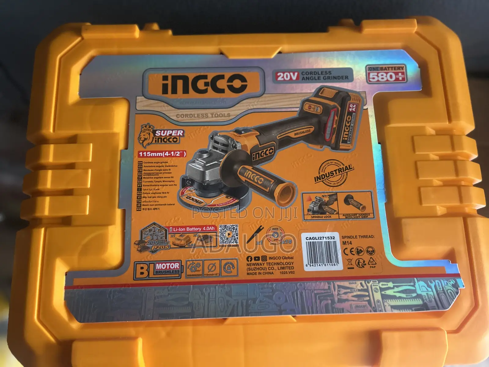 Filing Machine Ingco 20v Cordless Angle Grinder Box