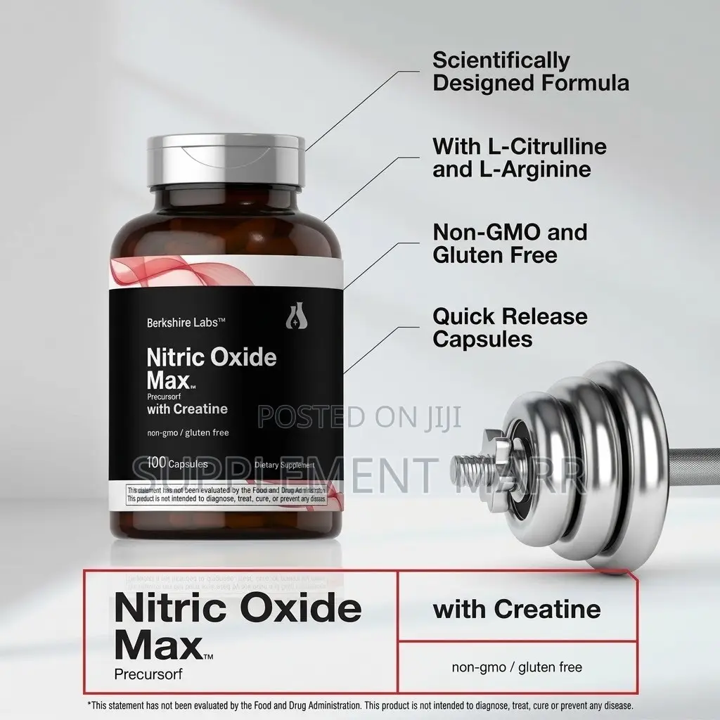 Nitric Oxide Capsules With Creatine – L Citrulline, L Arginine