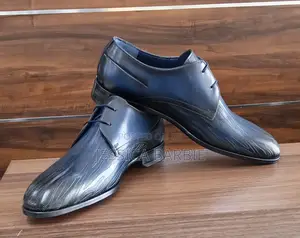 Men's Blue Patterned Lace-Up Shoe