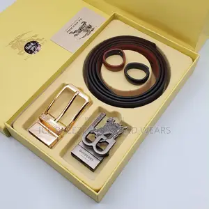 Luxury Gucci and Burberry Leather Belts With 2 Interchangeable Pend 