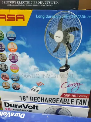 Qasa 18 Inches Curved Rechargeable Fan