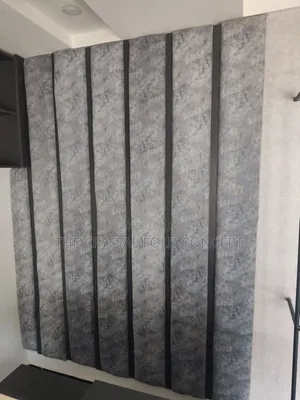Padded-Grey Fluted Wall Panel