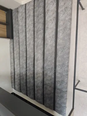 Padded-Grey Fluted Wall Panel