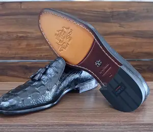 Black Croc Leather Shoes