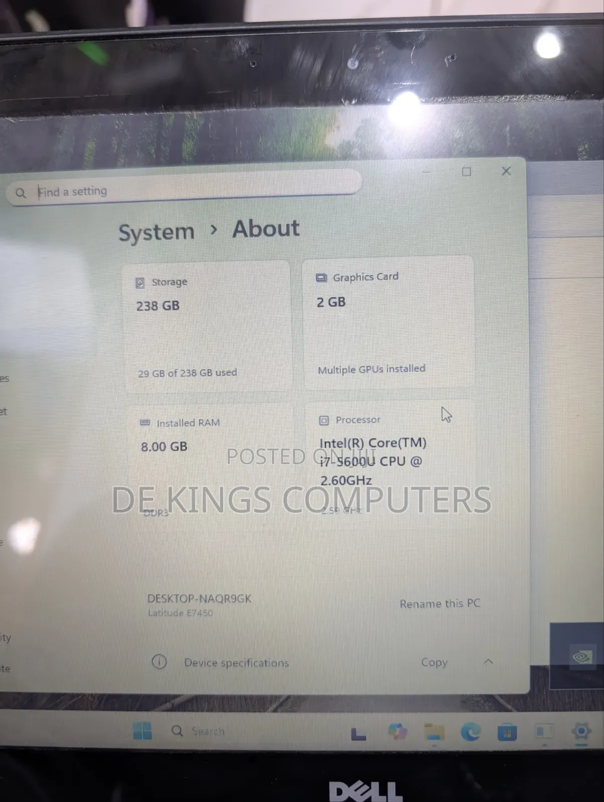 Laptop Dell Latitude E7450 8GB Intel Core i7 SSD 256GB