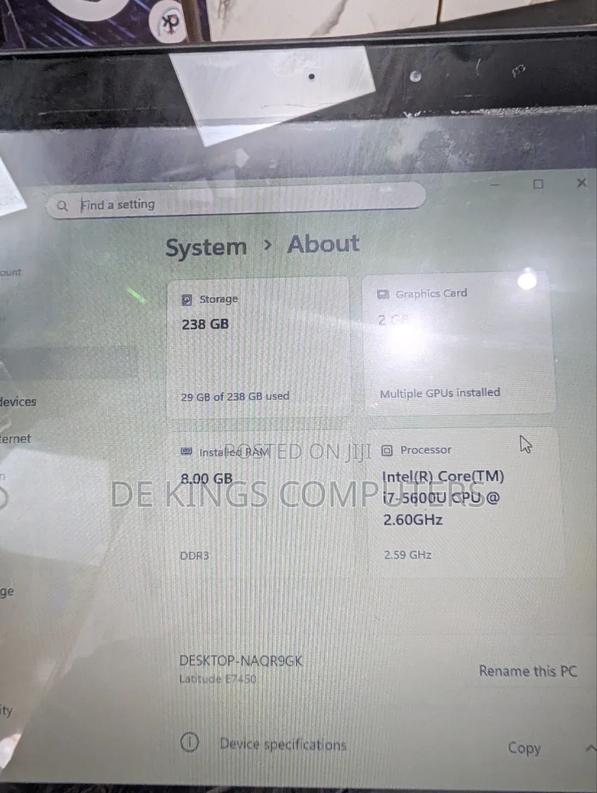 Laptop Dell Latitude E7450 8GB Intel Core i7 SSD 256GB