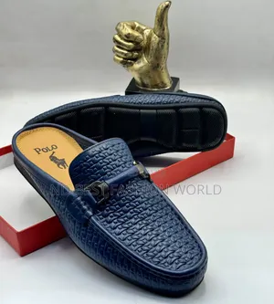Blue Leather Half Shoe