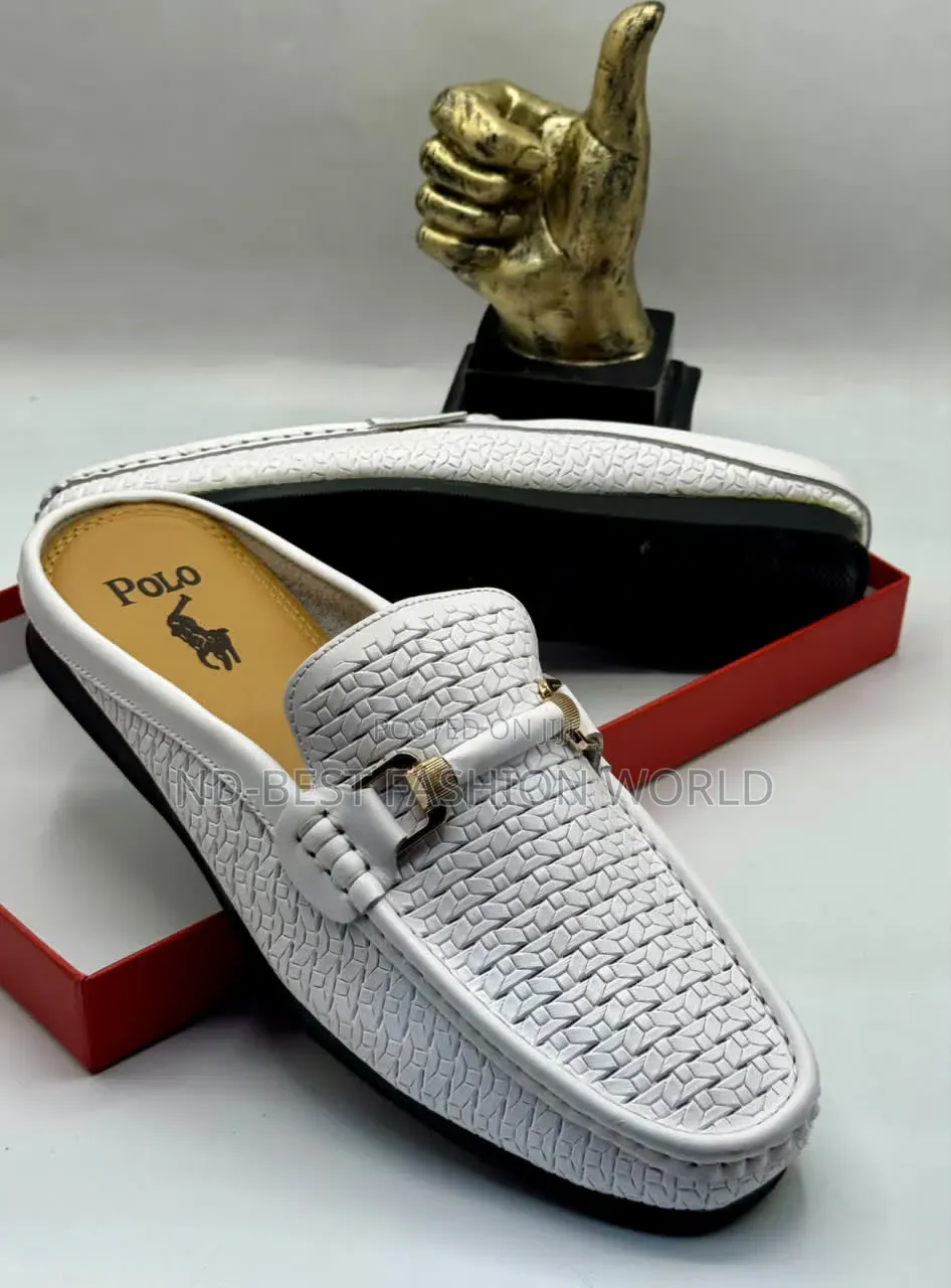 Blue Leather Half Shoe