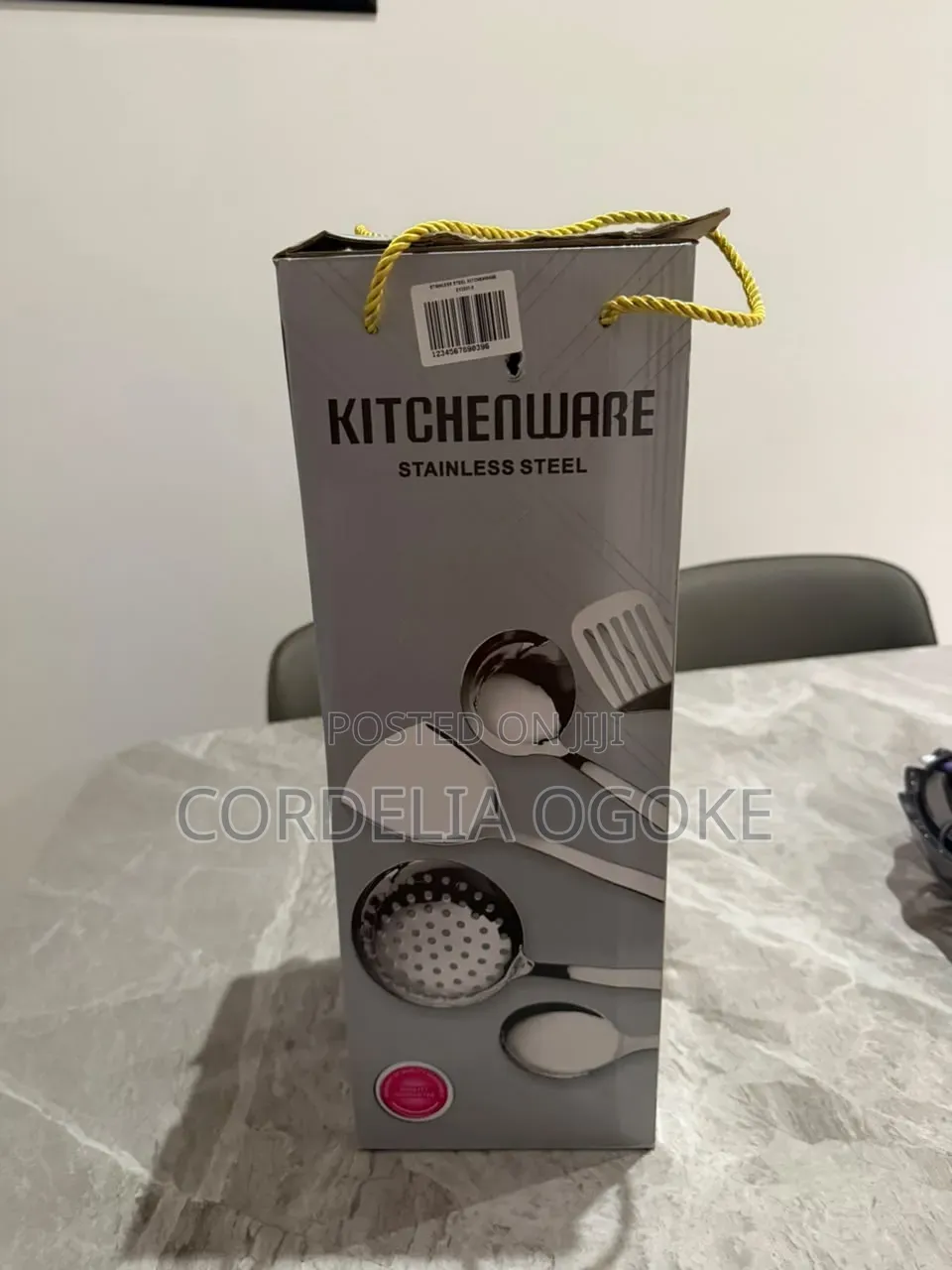 Silver Stainless Steel Kitchen Spoon Set and Stand
