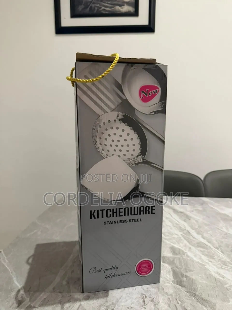 Silver Stainless Steel Kitchen Spoon Set and Stand