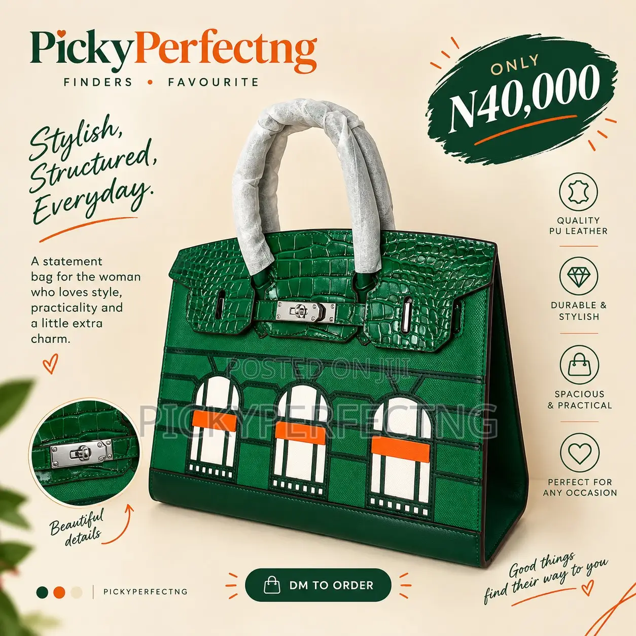 Green Architectural Bag | ₦40,000