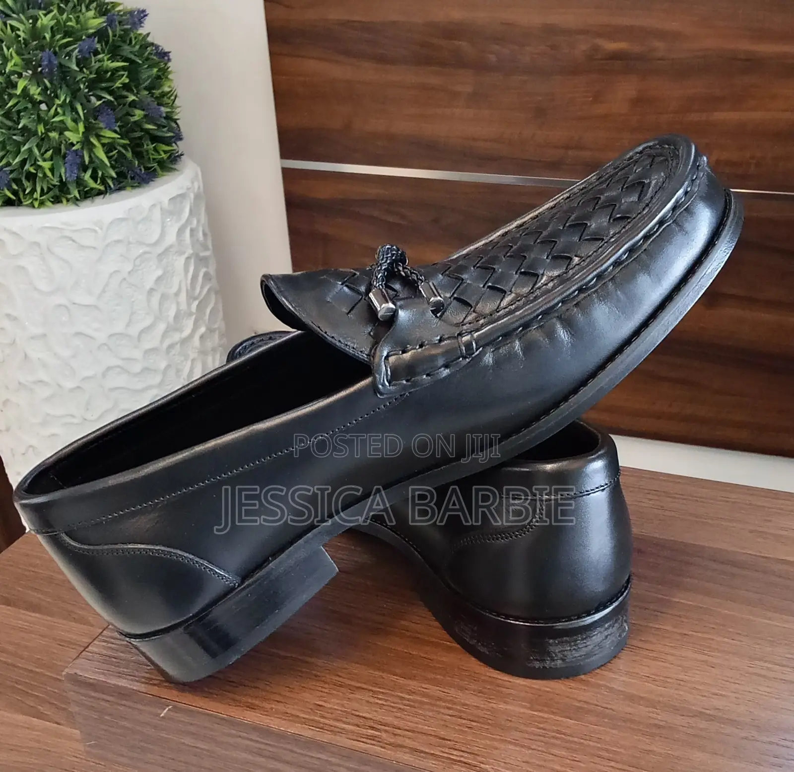 Men's Black MAT Design Leather Shoe