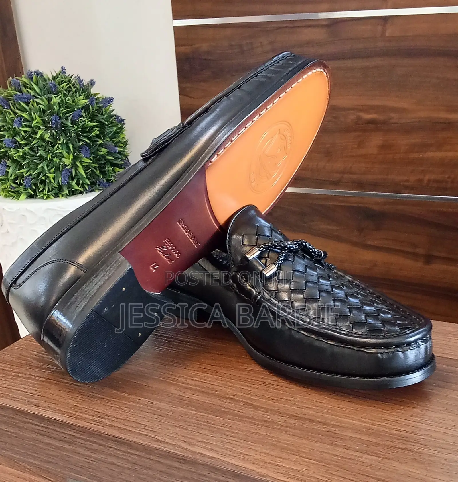 Men's Black MAT Design Leather Shoe