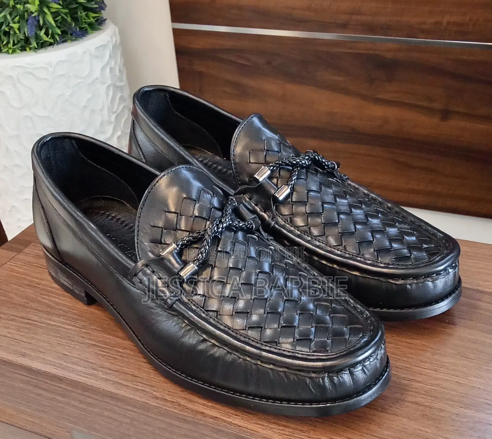 Men's Black MAT Design Leather Shoe