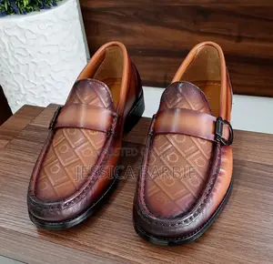 Men's Brown OXBLOOD Leather Loafers Shoes