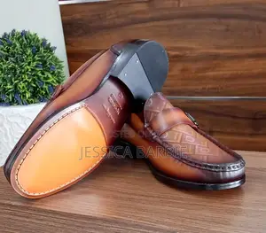 Men's Brown OXBLOOD Leather Loafers Shoes