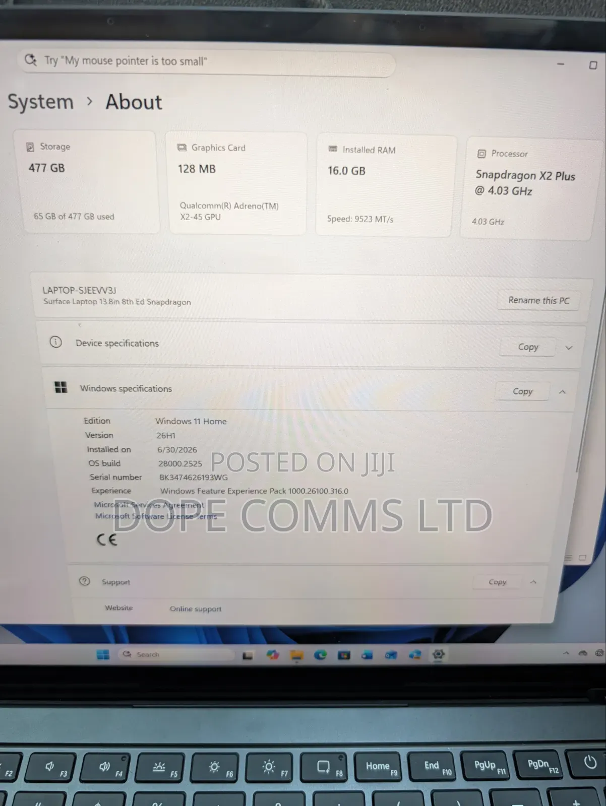 Microsoft Surface Laptop 8 16GB Qualcomm Snapdragon X Plus SSD 512GB
