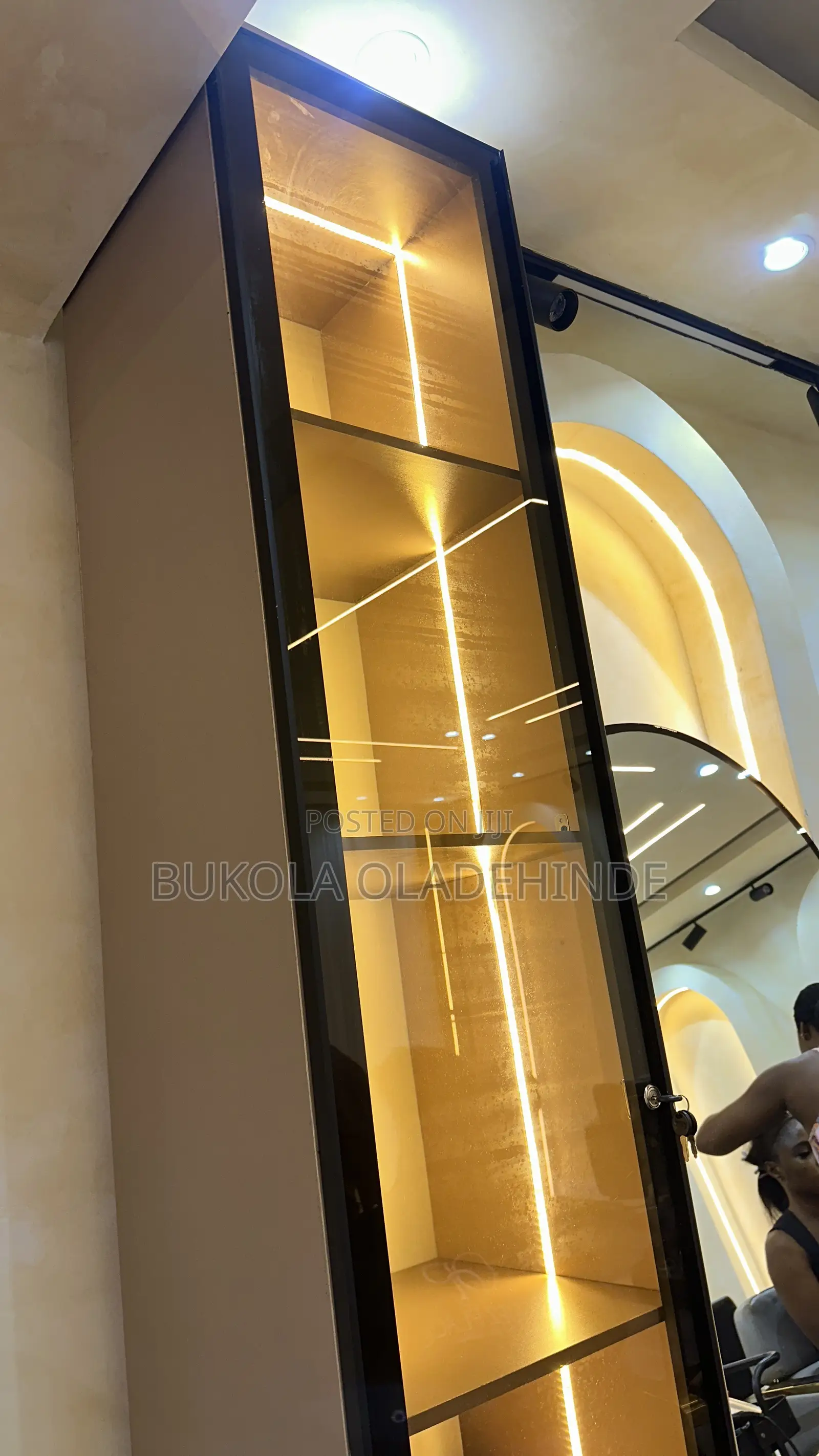 Shelf With Mirror Door and Led Light