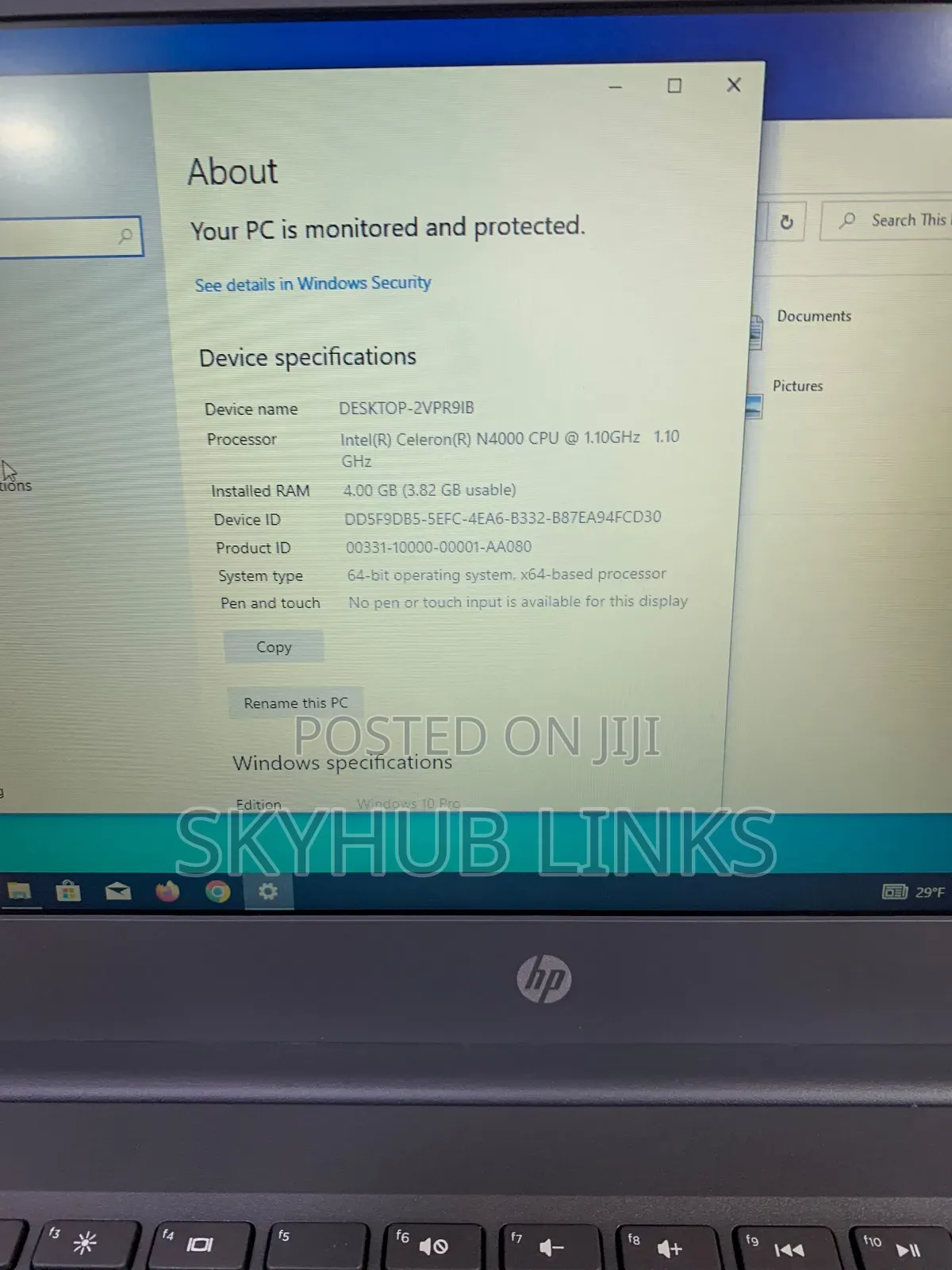 Laptop HP Stream 11 Pro G4 EE 4GB Intel Celeron SSD 60GB