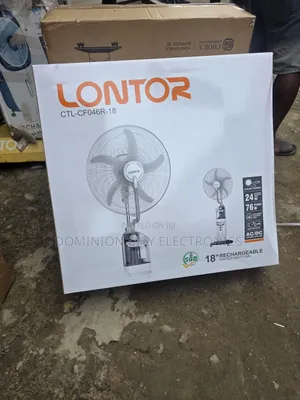 This Is Lontor 18inch Rechargeable Standing Water Mist Fan