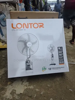 《》A Brand New Lontor 18inch Rechargeable Water Mist Standing Fan
