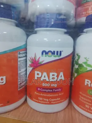 NOW Foods PABA, 500 Mg, 100 Veg Capsules