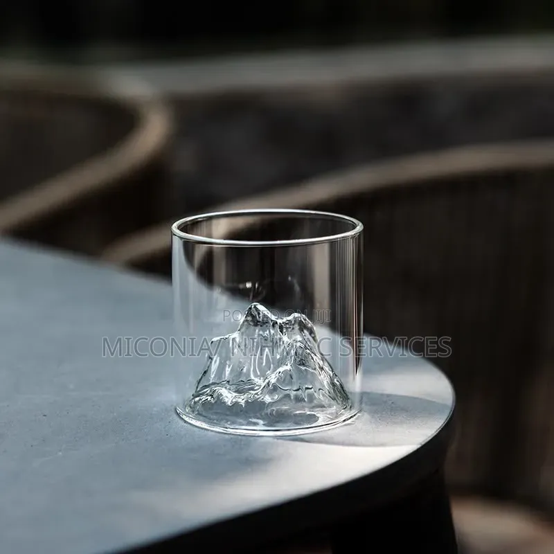 6in1 Round Mountain Theme Glass Cup