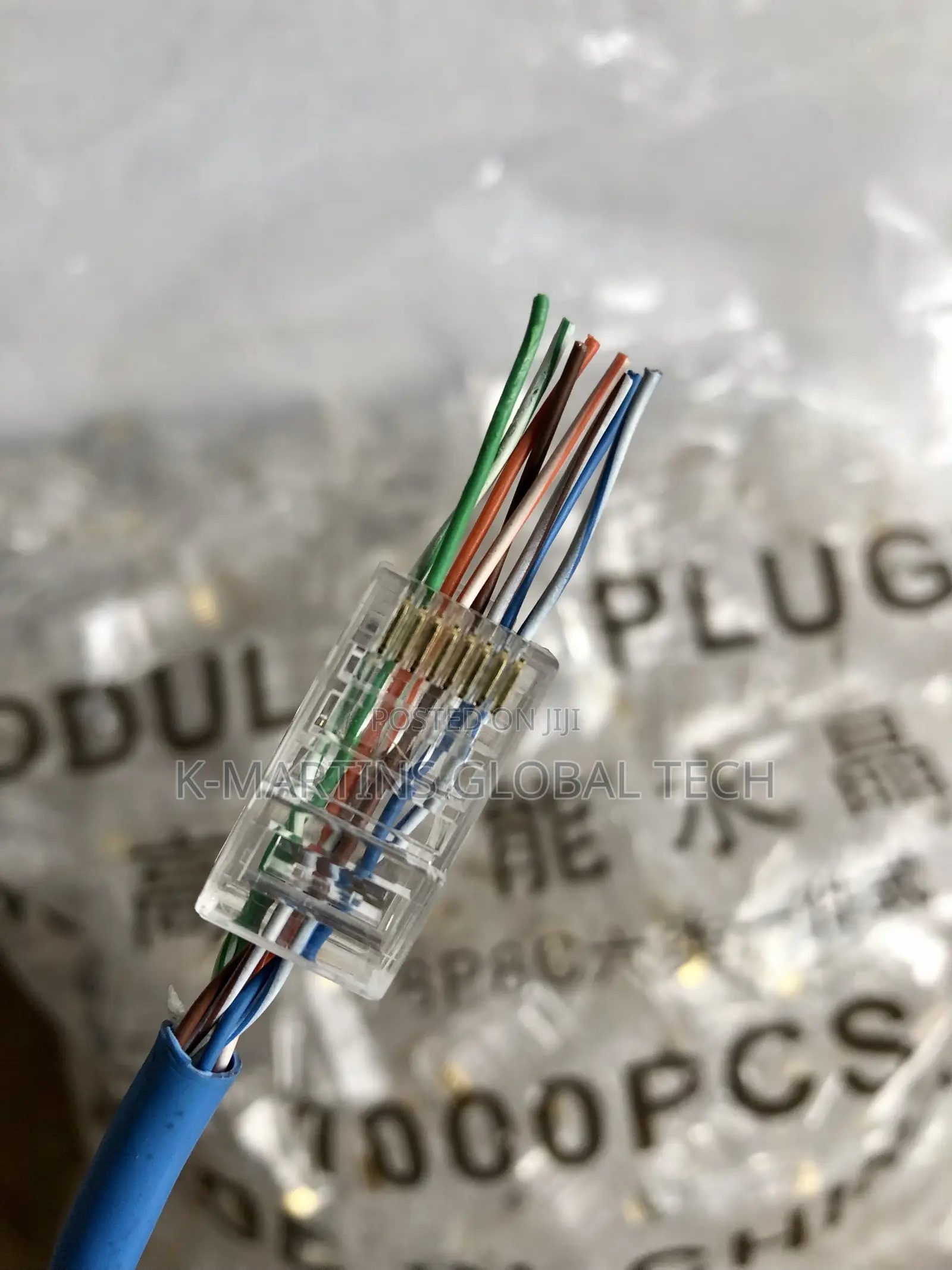 RJ45 Cat6 Cat6A Pass Through Connectors Network Cable Plug 1000 PCS