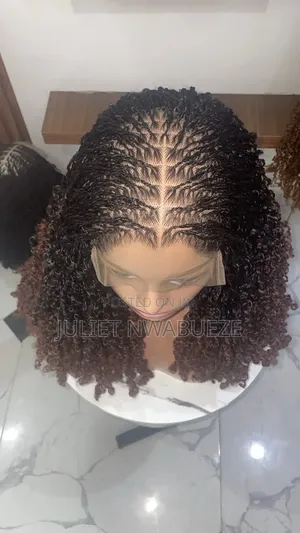 Pixie Curls Briaded Wig Made With Human Hair Closure