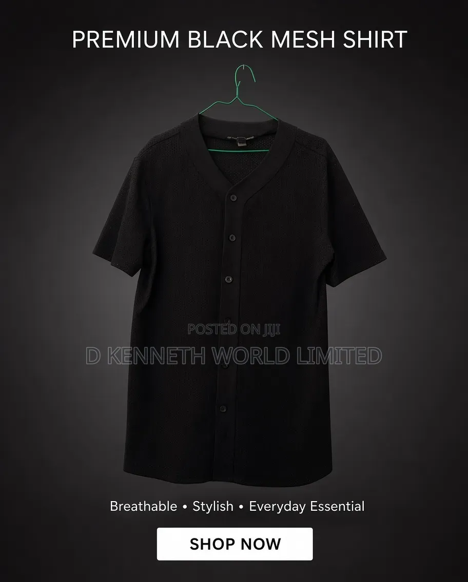 Premium Black Mesh Shirt for Sale