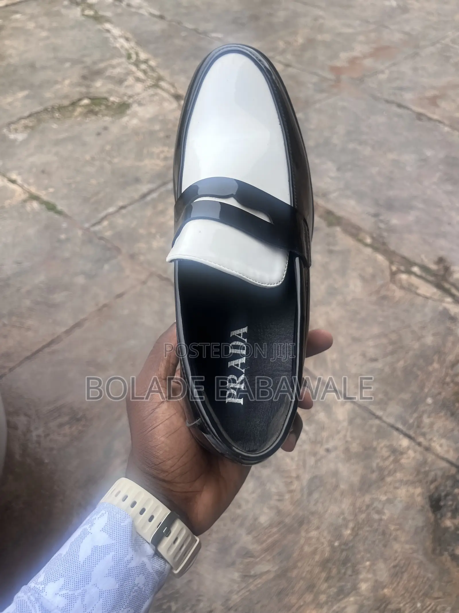 Prada White and Black Shoe
