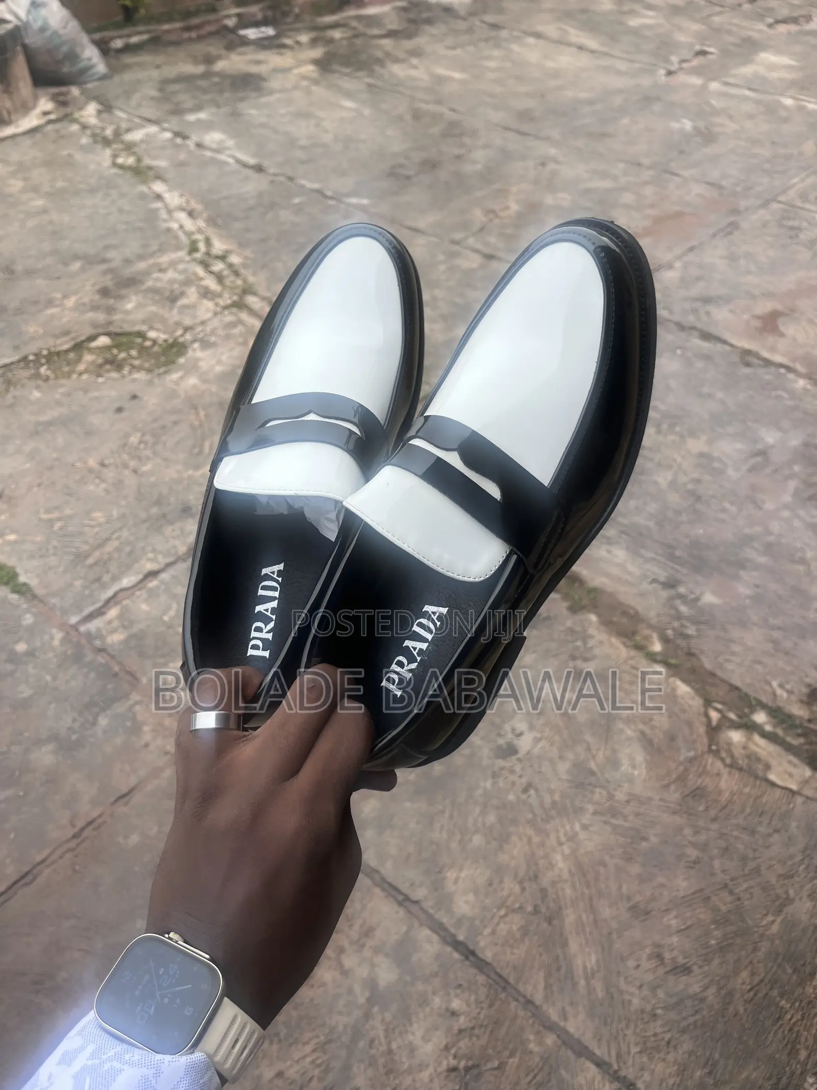 Prada White and Black Shoe