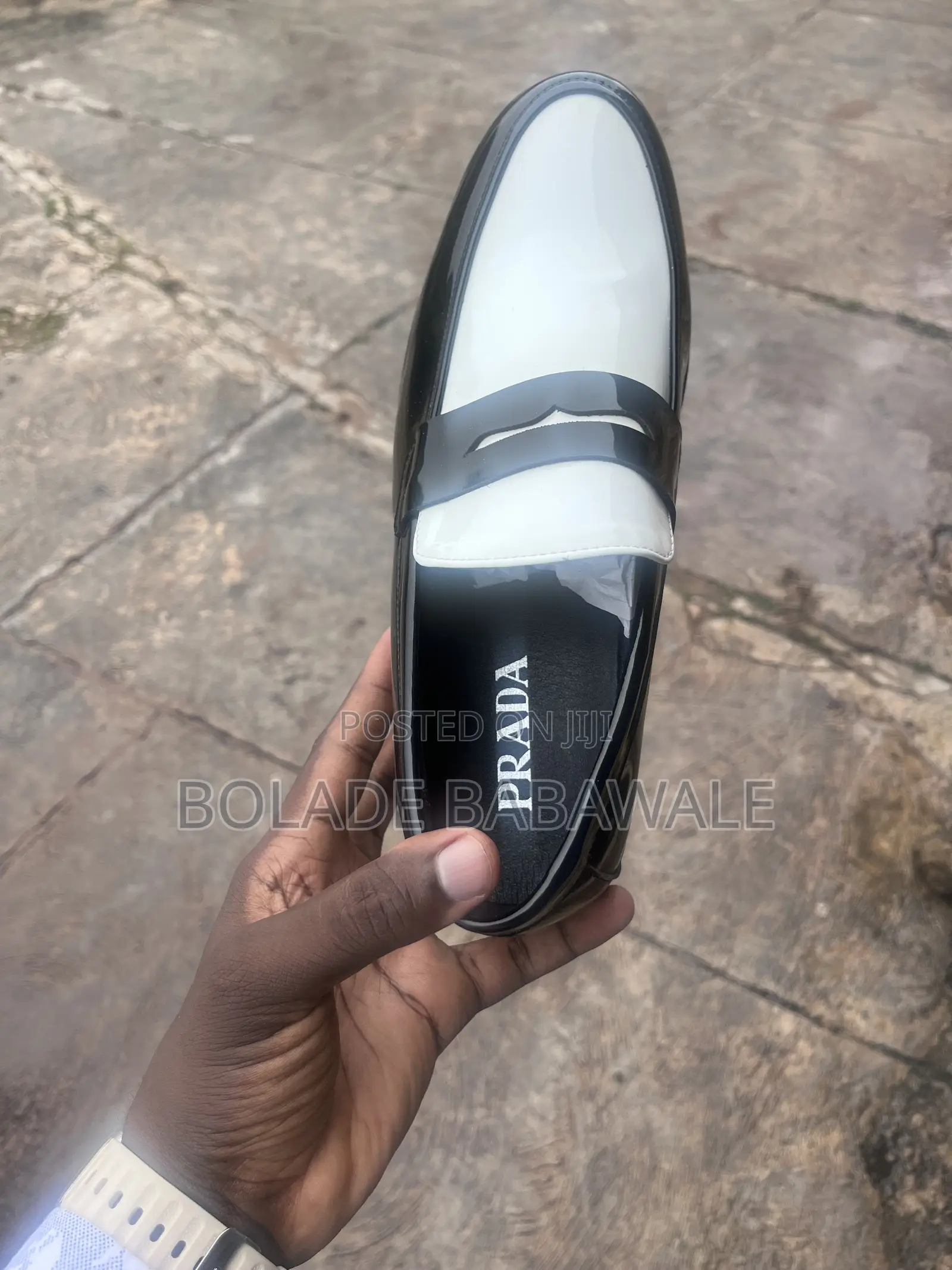 Prada White and Black Shoe
