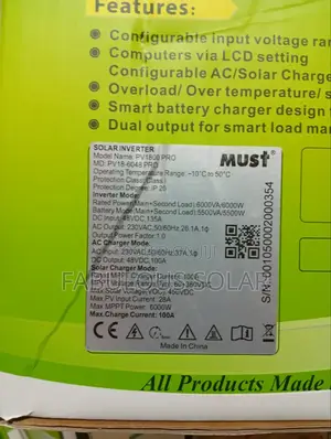 6kva 48v Must Solar Inverter Hybrid