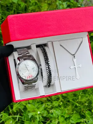 Silver Arab Face Rolex Male Combo With Exact Box